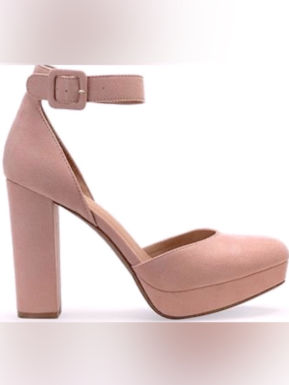 NWT [Sun + Stone] Estrella Block-Heel Closed Toe Pump Heels Rose Womens 8.5, 9.5 - Picture 2 of 16